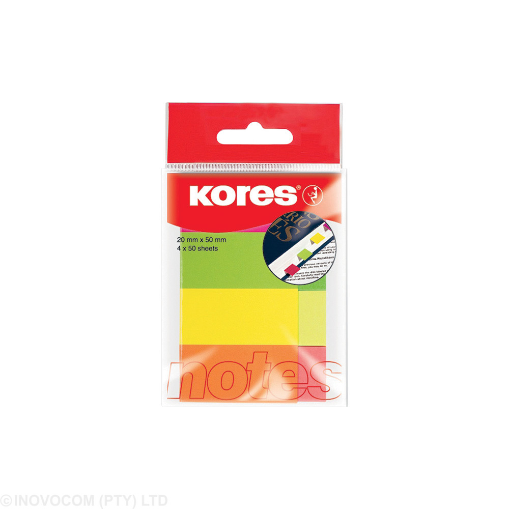 [KOR-NCI-45104] Paper Index tabs 20 x 50mm - 40 sheets per colours