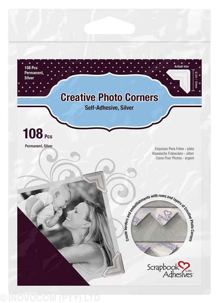 Paper Corners Classic Style - Silver. 108 corners