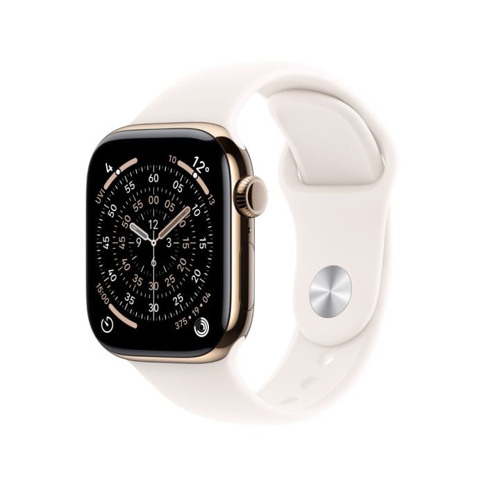 [MF8X4AF_A] Apple Watch Series 11 Gps + Cellular  42Mm Gold Titanium Case With Light Blush Sport Band - M/L
