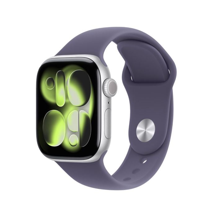 [MFCR4AF_A] Apple Watch Series 11 Gps + Cellular  46Mm Silver Aluminium Case With Purple Fog Sport Band - M/L