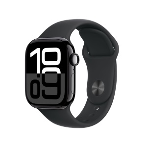 Apple Watch Series 10 Gps 46Mm Jet Black Aluminium Case With Black Sport Band - M/L