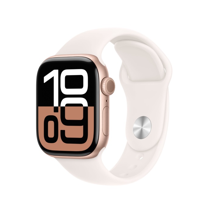 [MWXA3QA_A] Apple Watch Series 10 Gps + Cellular 42Mm Rose Gold Aluminium Case With Light Blush Sport Band - M/L