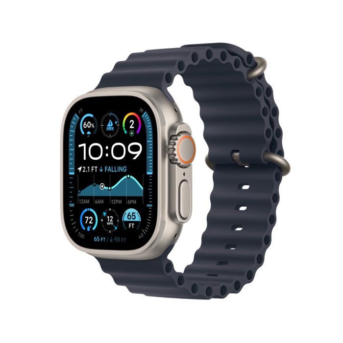 [MX4D3QA_A] Apple Watch Ultra 2 Gps + Cellular 49Mm Natural Titanium Case With Navy Ocean Band
