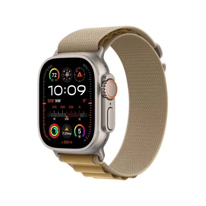 [MX4H3QA_A] Apple Watch Ultra 2 Gps + Cellular 49Mm Natural Titanium Case With Tan Alpine Loop - Large