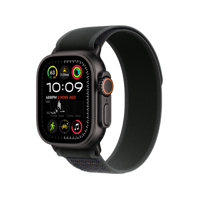 [MX4V3QA_A] Apple Watch Ultra 2 Gps + Cellular 49Mm Black Titanium Case With Black Trail Loop - M/L
