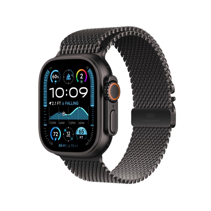 [MX5V3QA_A] Apple Watch Ultra 2 Gps + Cellular 49Mm Black Titanium Case With Black Titanium Milanese Loop - L