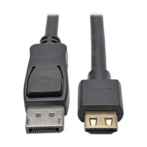 [P582-003-HD-V2A] DisplayPort 1.2 to HDMI Active Adapter Cable (M/M), 4K 60 Hz, Gripping HDMI Plug, HDCP 2.2, 3 ft. (0.9 m)