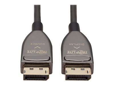 [P580F3-15M-8K6] DisplayPort Active Optical Cable (AOC), 8K 60 Hz (M/M), CL3 Rated, Latching Connectors, Black, 15 m (49 ft.)
