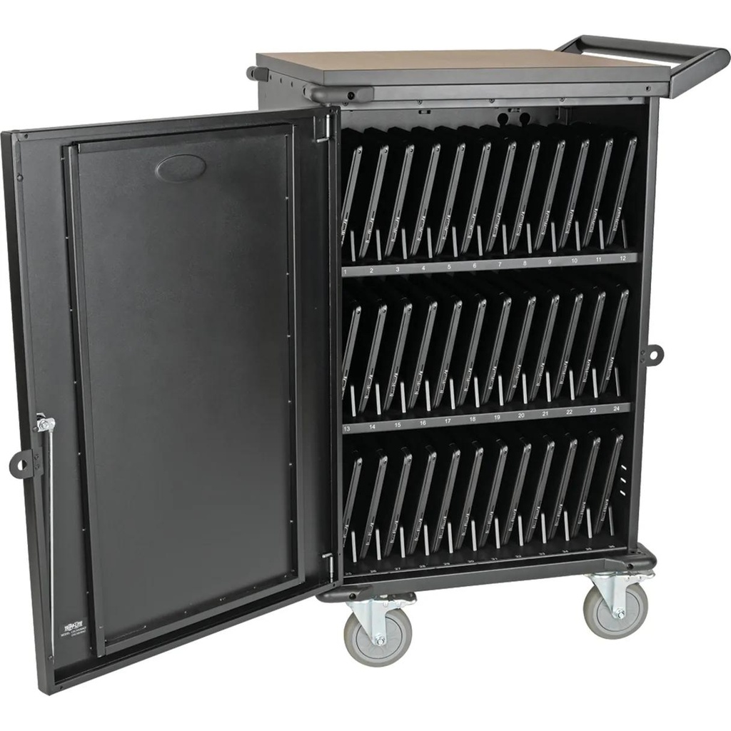 [CSCXS36AC] Multi-Device Charging Cart, 36 AC Outlets, Chromebooks and Laptops, 230V, Schuko Black