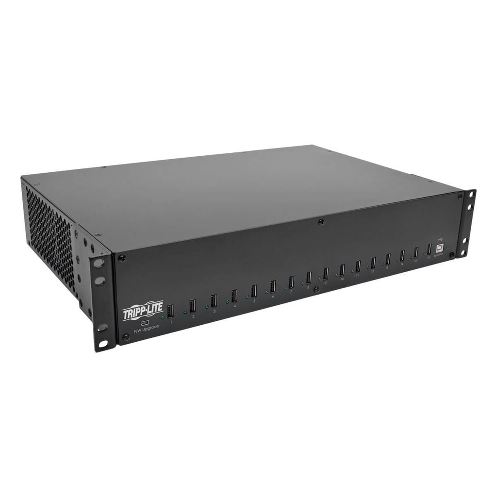 [U280-016-RMINT] 16-Port USB Charging Station with Syncing, 230V, 5V 40A (200W) USB Charger Output, 2U Rack-Mount