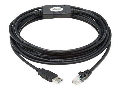 [U009-015-RJ45-X] USB-A to RJ45 Rollover Console Cable (M/M) - Cisco Compatible, 250 Kbps, 15 ft. (4.57 m), Black