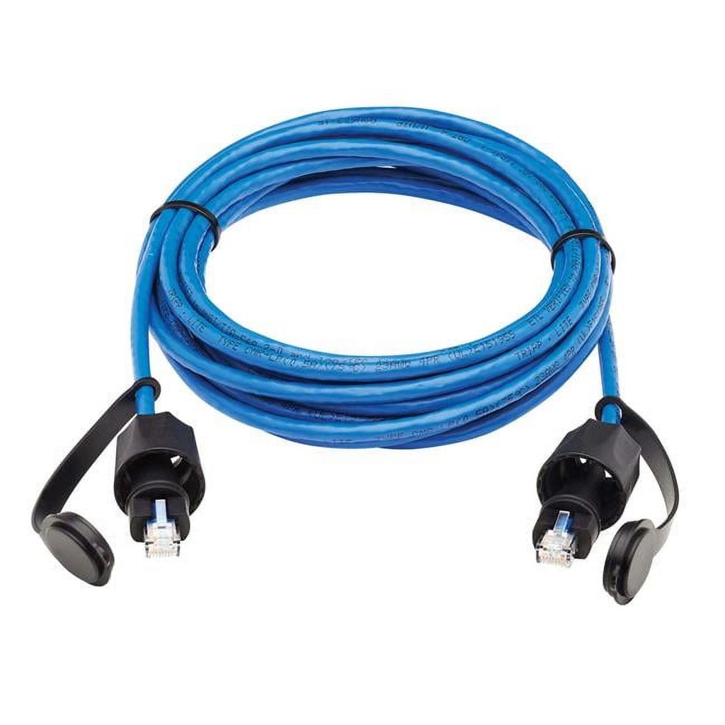 [N200P-003BL-IND] Industrial Cat6 UTP Ethernet Cable (RJ45 M/M), 100W PoE, CMR-LP, IP68, Blue, 3 ft. (0.91 m)