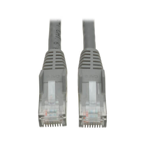 [N201-002-GY] Cat6 Gigabit Snagless Molded (UTP) Ethernet Cable (RJ45 M/M), PoE, Gray, 2 ft. (0.61 m)