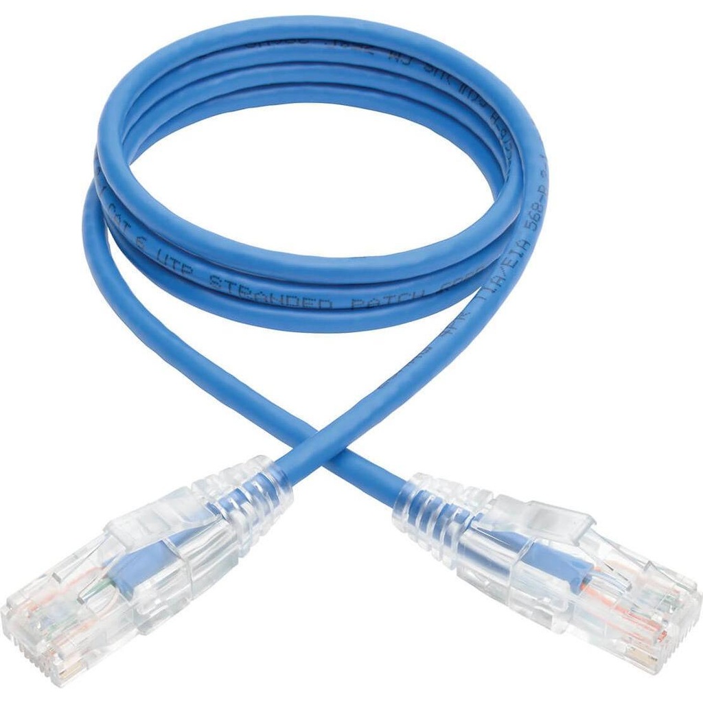 [N201-003-BL] Cat6 Gigabit Snagless Molded (UTP) Ethernet Cable (RJ45 M/M), Blue, 3 ft. (0.91 m)