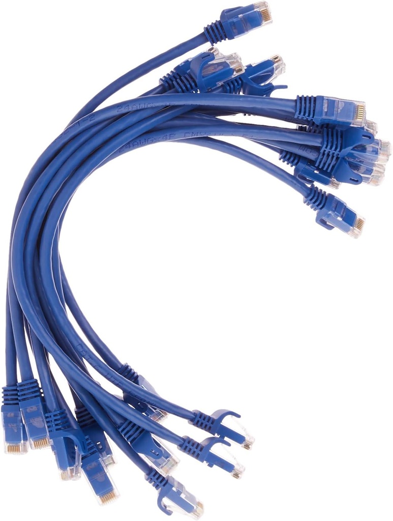 [N201-005-BL50BP] Cat6 Gigabit Snagless Molded (UTP) Ethernet Cable (RJ45 M/M), Blue, 5 ft. (1.52 m), 50-Piece Bulk Pack