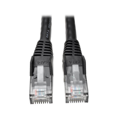 [N201-010-BK] Cat6 Gigabit Snagless Molded (UTP) Ethernet Cable (RJ45 M/M), Black, 10 ft. (3.05 m)