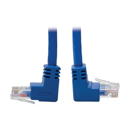 [N204-001-BL-UD] Up/Down-Angle Cat6 Gigabit Molded UTP Ethernet Cable (RJ45 Up-Angle M to RJ45 Down-Angle M), Blue, 1 ft. (0.31 m)