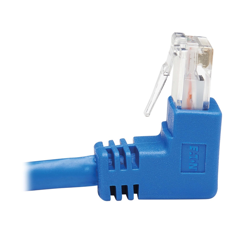 [N204-005-BL-DN] Down-Angle Cat6 Gigabit Molded UTP Ethernet Cable (RJ45 Right-Angle Down M to RJ45 M), Blue, 5 ft. (1.52 m)