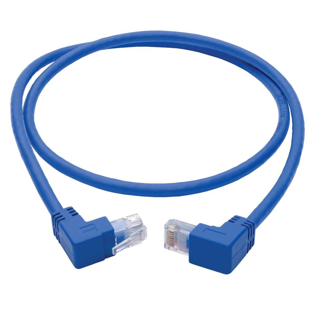 [N204-005-BL-UD] Up/Down-Angle Cat6 Gigabit Molded UTP Ethernet Cable (RJ45 Up-Angle M to RJ45 Down-Angle M), Blue, 5 ft. (1.52 m)