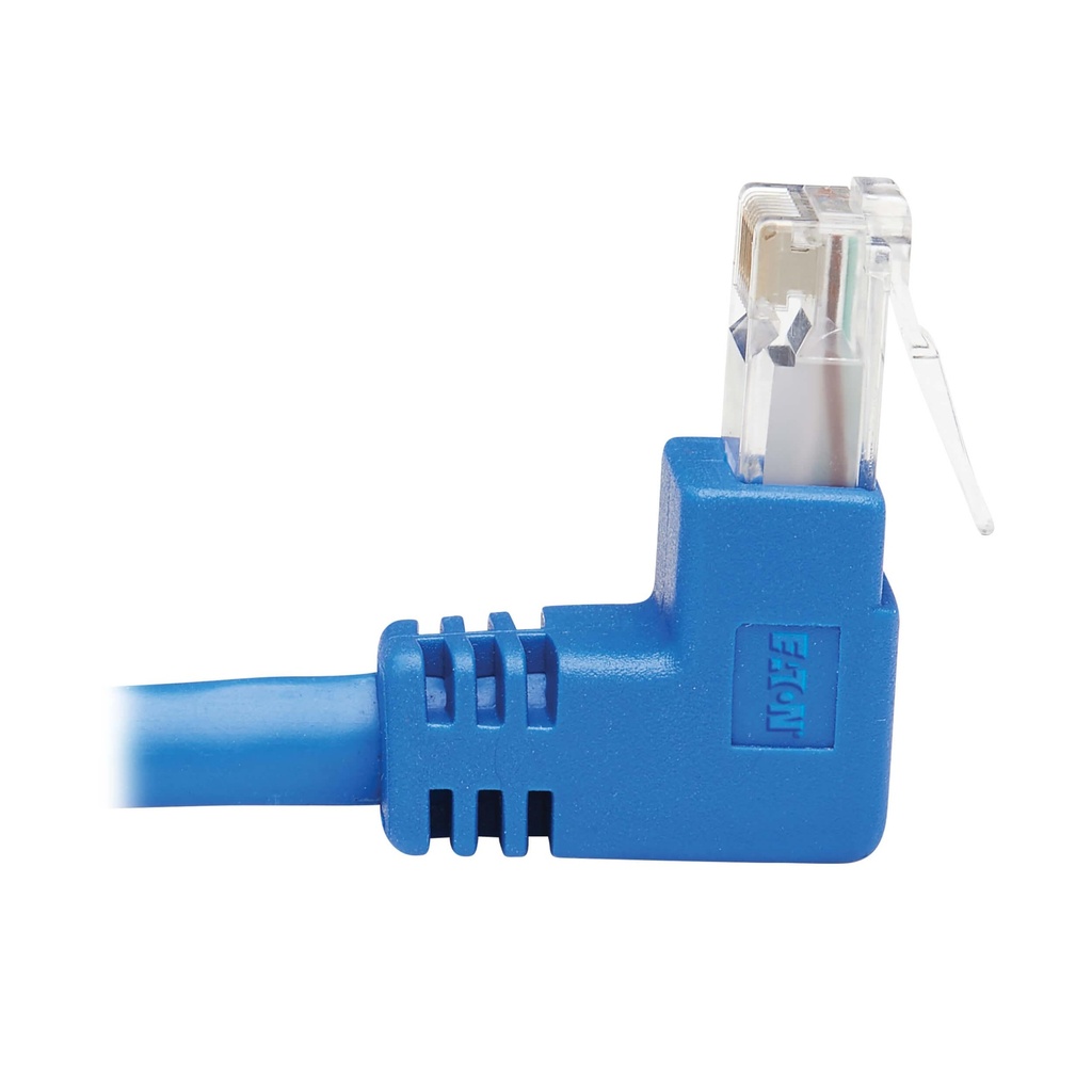 [N204-010-BL-UP] Up-Angle Cat6 Gigabit Molded UTP Ethernet Cable (RJ45 Right-Angle Up M to RJ45 M), Blue, 10 ft. (3.05 m)