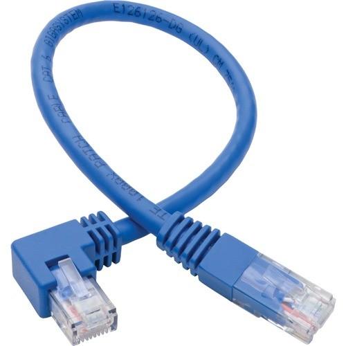[N204-015-BL-RA] Right-Angle Cat6 Gigabit Molded UTP Ethernet Cable (RJ45 Right-Angle M to RJ45 M), Blue, 15 ft. (4.57 m)