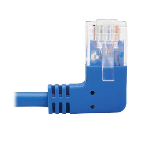 [N204-S15-BL-UP] Up-Angle Cat6 Gigabit Molded Slim UTP Ethernet Cable (RJ45 Right-Angle Up M to RJ45 M), Blue, 15 ft. (4.57 m)