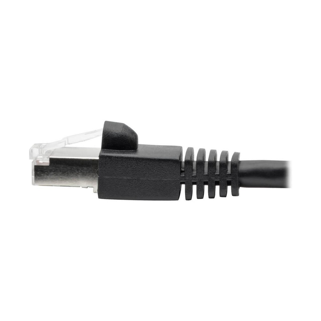 [N262-002-BK] Cat6a 10G Snagless Shielded STP Ethernet Cable (RJ45 M/M), PoE, Black, 2 ft. (0.61 m)