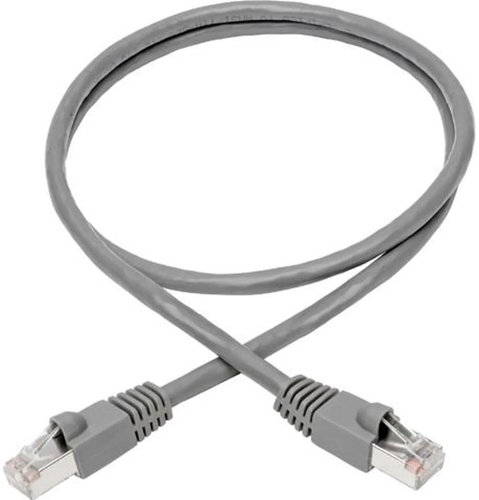 [N262-002-GY] Cat6a 10G Snagless Shielded STP Ethernet Cable (RJ45 M/M), PoE, Gray, 2 ft. (0.61 m)