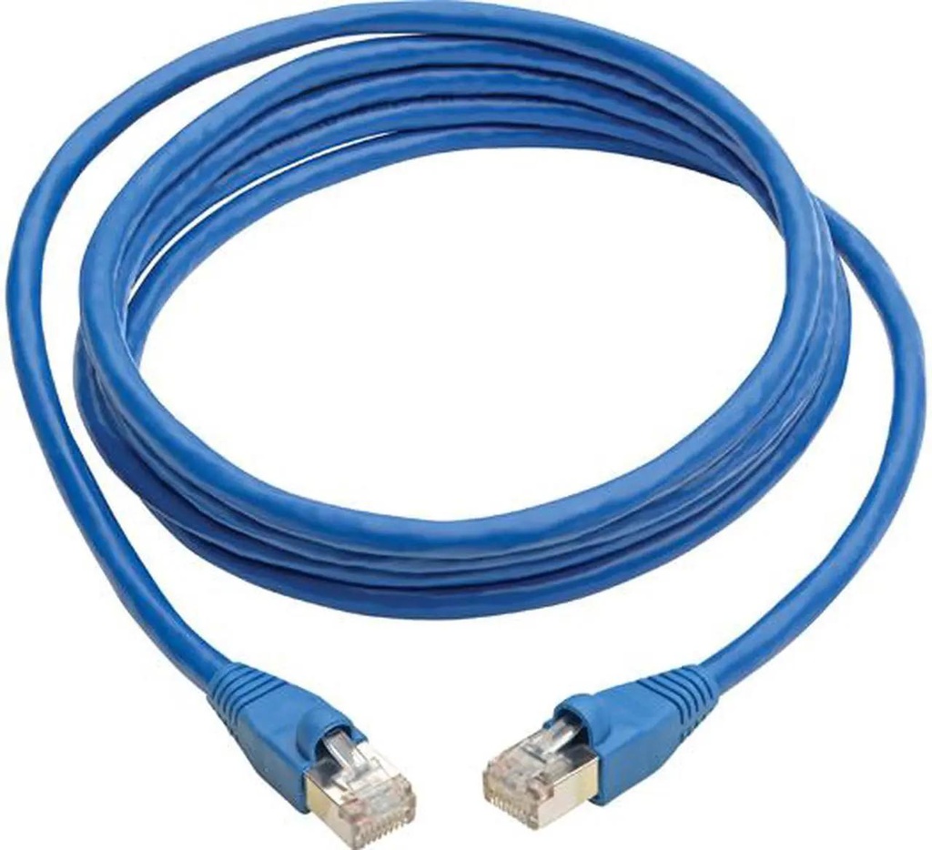 [N262-010-BL] Cat6a 10G Certified Snagless Shielded STP Ethernet Cable (RJ45 M/M), PoE, Blue, 10 ft. (3.05 m)