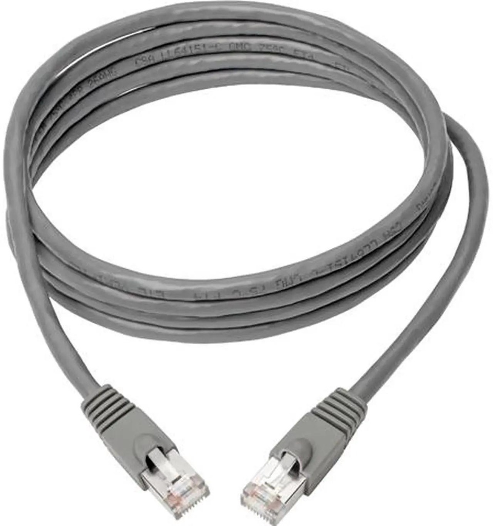[N262-010-GY] Cat6a 10G Snagless Shielded STP Ethernet Cable (RJ45 M/M), PoE, Gray, 10 ft. (3.05 m)
