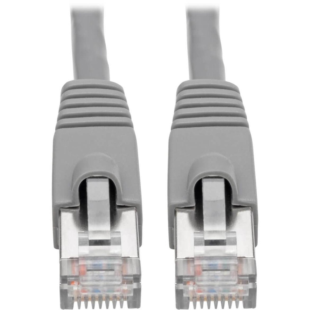 [N262-015-GY] Cat6a 10G Snagless Shielded STP Ethernet Cable (RJ45 M/M), PoE, Gray, 15 ft. (4.57 m)