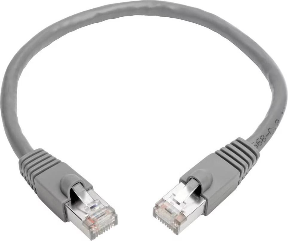 [N262-025-GY] Cat6a 10G Snagless Shielded STP Ethernet Cable (RJ45 M/M), PoE, Gray, 25 ft. (7.62 m)