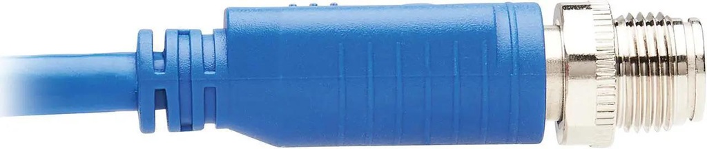 M12 X-Code Cat6 1G UTP CMR-LP Ethernet Cable (M/M), IP68, PoE, Blue, 10 m (32.8 ft.)