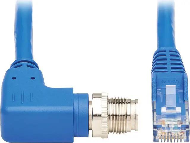 [NM12-602-03M-BL] M12 X-Code Cat6 1G UTP CMR-LP Ethernet Cable (M12 M/RJ45 M), IP68, PoE, Blue, 3 m (9.8 ft.)