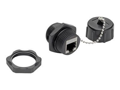 [N206-BC01-IND] RJ45 Bulkhead Coupler for Cat5/Cat6, Female to Female, Shielded, Industrial, Dust Cap - IP68, TAA