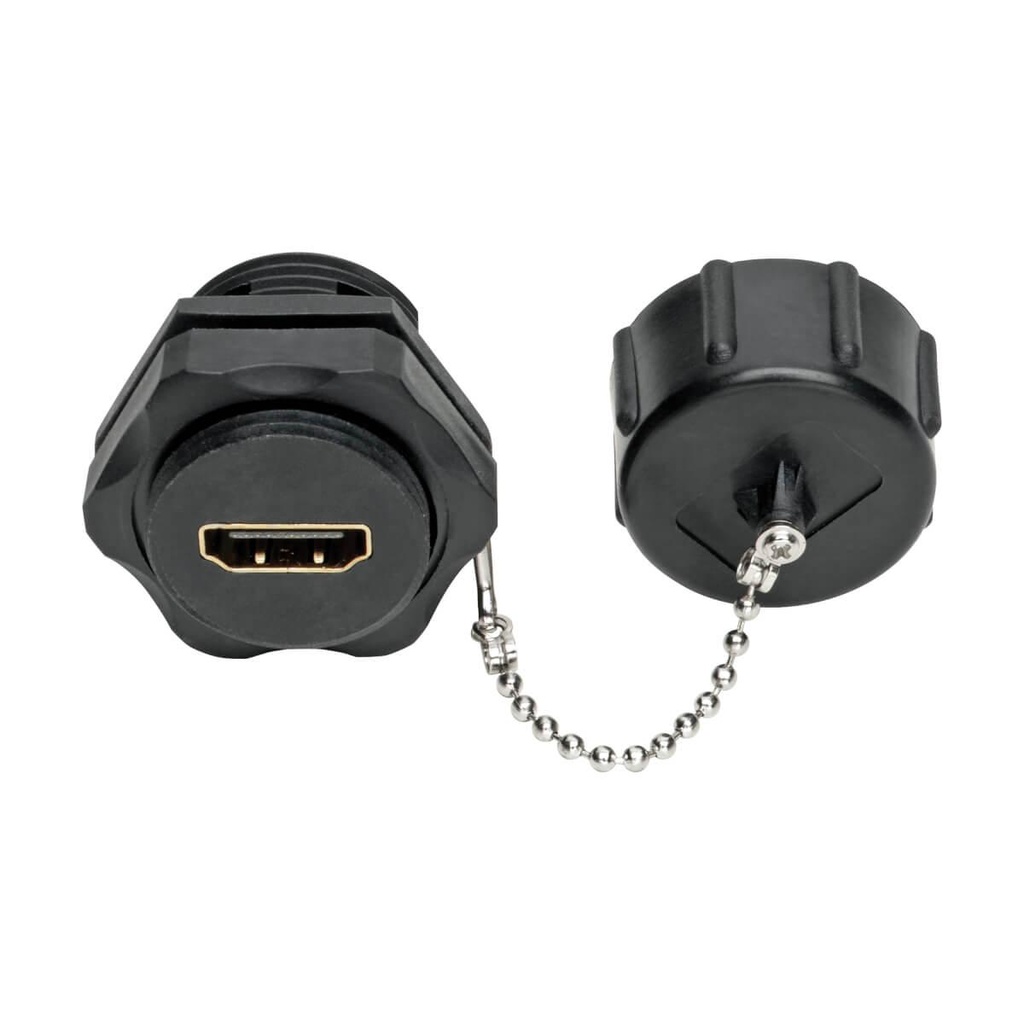 [P569-000-FF-IND] 4K HDMI Coupler with Ethernet (F/F), Industrial High Speed, 4K 60 Hz, HDR, IP68 Rated, Dust Cap