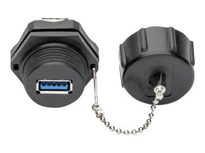 [U325-000-IND] USB 3.0 Coupler, SuperSpeed, 3.0/3.1, Industrial - USB-A F/F, Shielded, IP68, Dust Cap, TAA