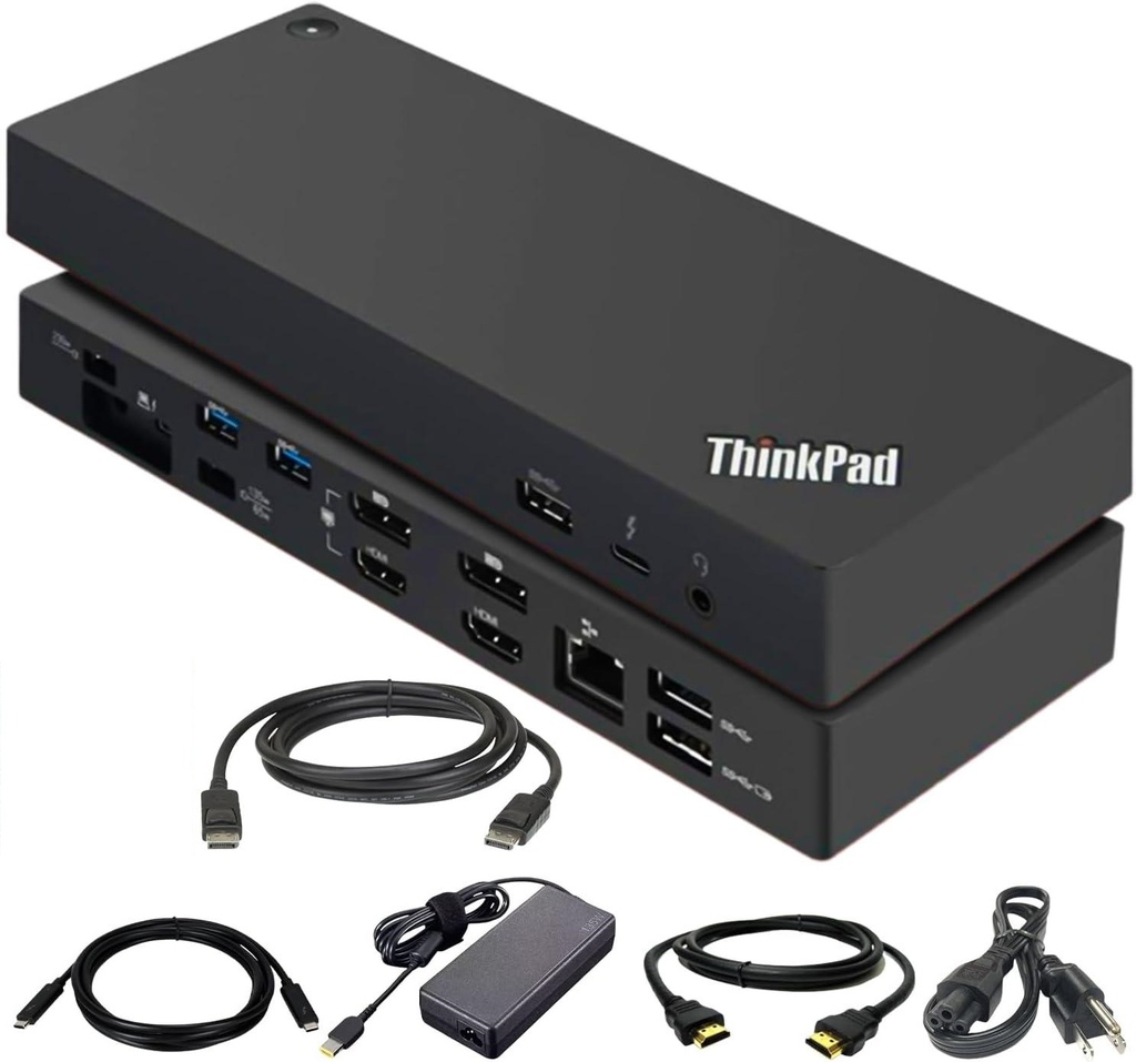 [MTB3-DOCK-04] Thunderbolt 3 Dual Monitor Docking Station - 8K/30Hz DisplayPort, 4K/60Hz HDMI, USB 3.2 Gen 2, GbE, 60W PD Charging - Black