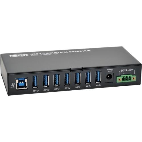 [U223-007-IND-1] 7-Port Industrial-Grade USB 2.0 Hub - 15 kV ESD Immunity, Metal Housing, Wall/DIN Mountable