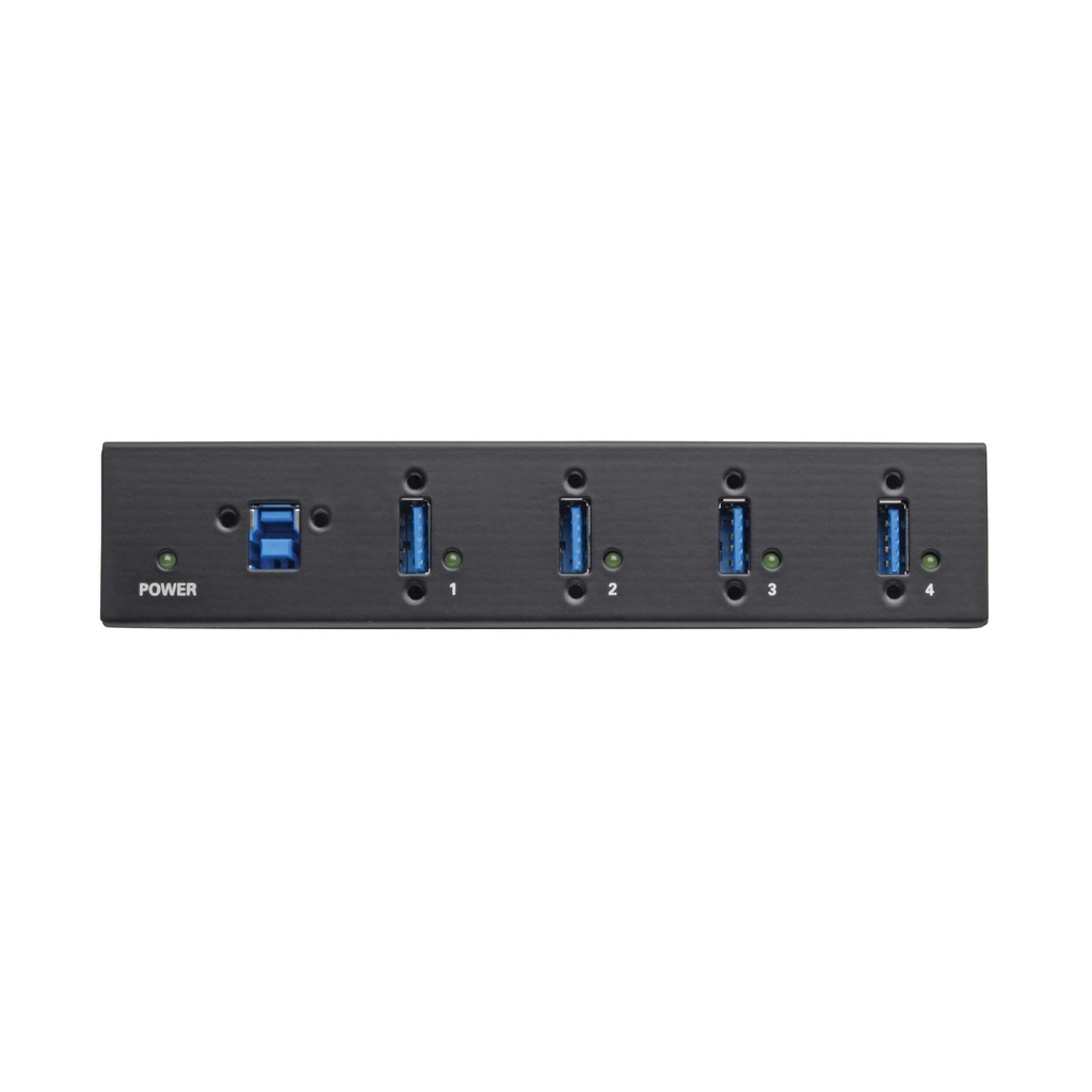 [U360-004-IND] 4-Port Industrial-Grade USB 3.0 SuperSpeed Hub - 20 kV ESD Immunity, Metal Housing, Mountable