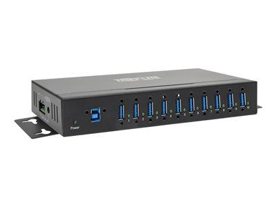 [U360-010-IND] 10-Port Industrial-Grade USB 3.0 SuperSpeed Hub - 20 kV ESD Immunity, Metal Housing, Mountable