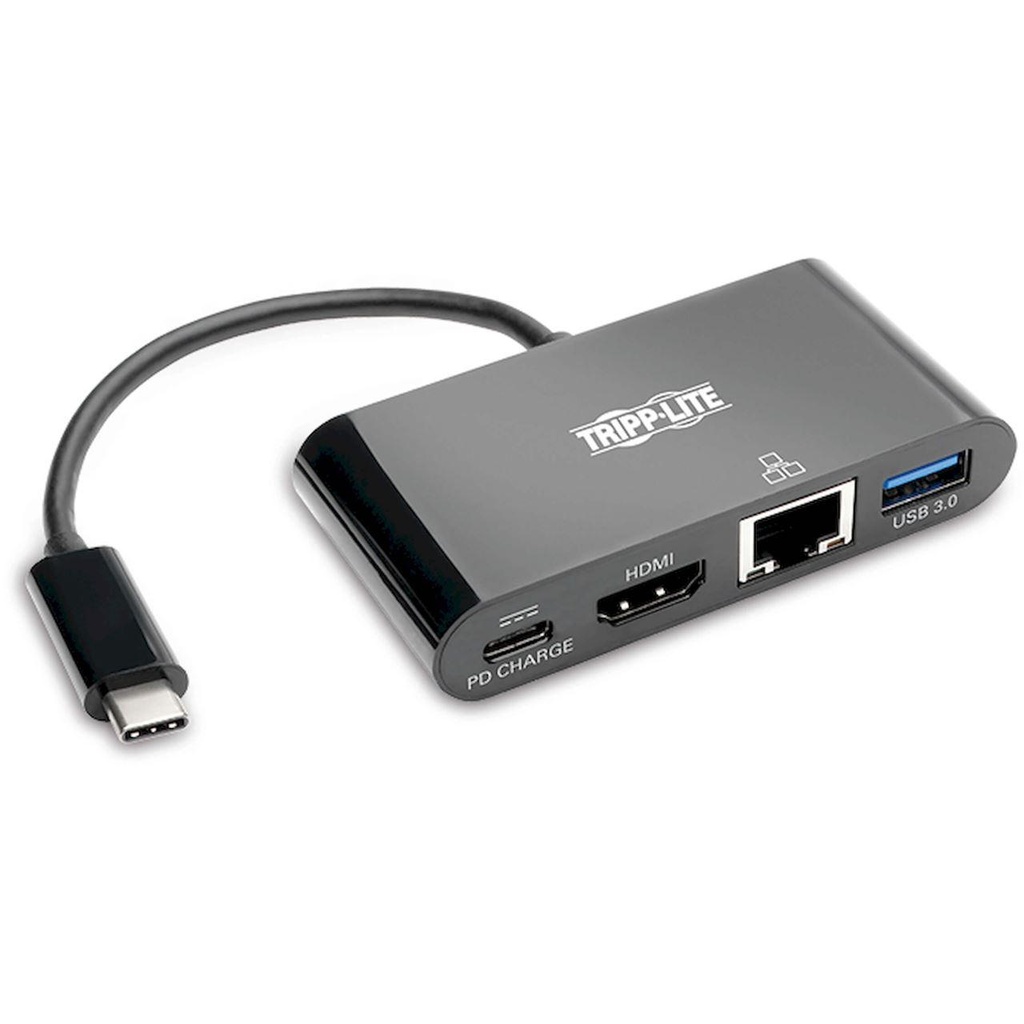 USB-C Multiport Adapter - 4K HDMI, USB-A Port, GbE, 60W PD Charging, HDCP, Black