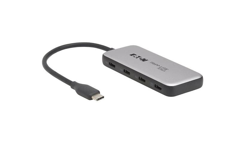 [U460-004-4C-G2C] 4-Port USB-C Hub, USB 3.2 Gen 2 (10 Gbps), 4x USB-C Ports, 100W PD Charging, Thunderbolt 3 Compatible, Gray