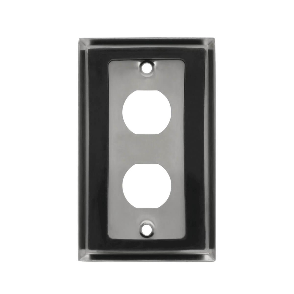 [N206-FP02-IND] 2-Port Single Gang Faceplate, Stainless Steel, Industrial Grade, IP44, TAA