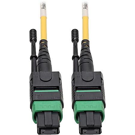 [N390-01M-12-AP] MTP/MPO (APC) Singlemode Patch Cable (F/F), 12 Fiber, 40/100 GbE, QSFP+ 40GBASE-PLR4, Plenum, Push/Pull Tab, Yellow, 1 m (3.3 ft.)