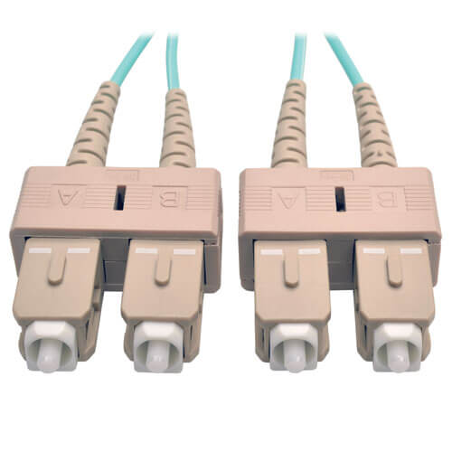 [N806-15M] 10Gb Duplex Multimode 50/125 OM3 LSZH Fiber Patch Cable (SC/SC) - Aqua, 15M (50 ft.)
