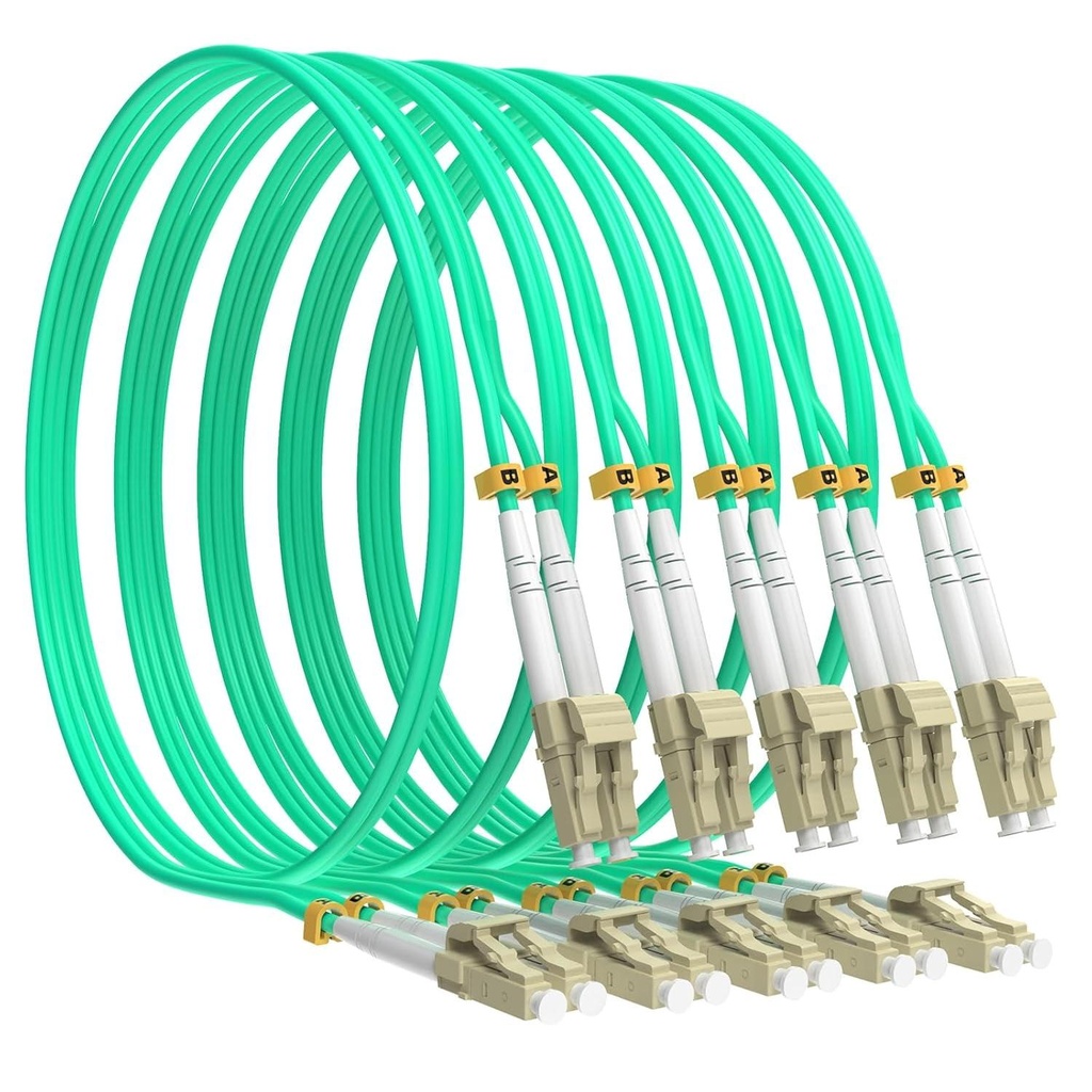 [N818-01M] 10Gb Duplex Multimode 50/125 OM3 LSZH Fiber Patch Cable (LC/ST) - Aqua, 1M (3 ft.)