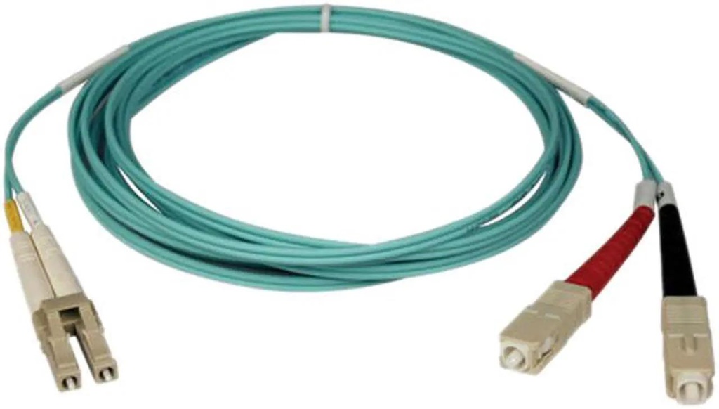 [N818-05M] 10Gb Duplex Multimode 50/125 OM3 LSZH Fiber Patch Cable (LC/ST) - Aqua, 5M (16 ft.)