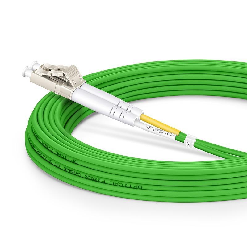 [N820-01M-OM5] LC to LC Multimode Duplex Fiber Optics Patch Cable, 1 Meter - 100Gb, 50/125, OM5, LC/LC, Lime Green