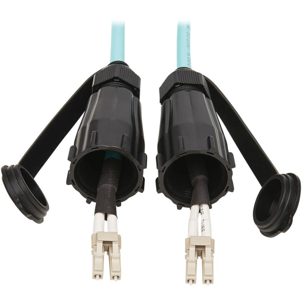 [N820-05M-IND] 10Gb Rigid Industrial Duplex Multimode 50/125 OM3 Fiber Patch Cable (LC/LC) - IP68, Aqua, 5 m (16.4 ft.)